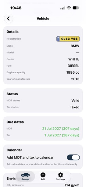 RoadReady vehicle details